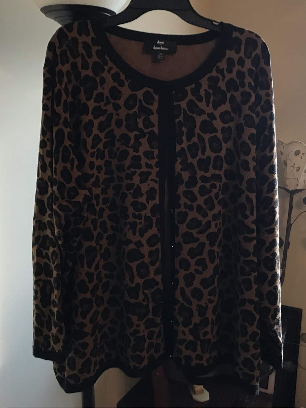 Dennis Basso Cheetah Print Cardigan 3X